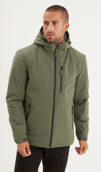 Vêtement en cuir Veste, parka & doudoune textile kaki