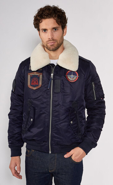 Vêtement en cuir Blousons textile bleu