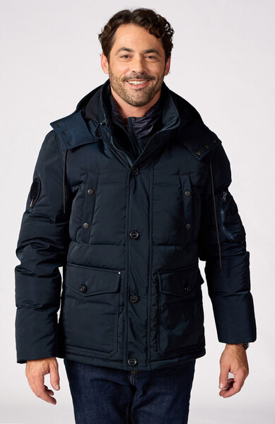 Vêtement en cuir Veste, parka & doudoune textile bleu