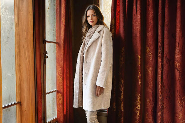 Vêtement en cuir Manteaux cuir beige