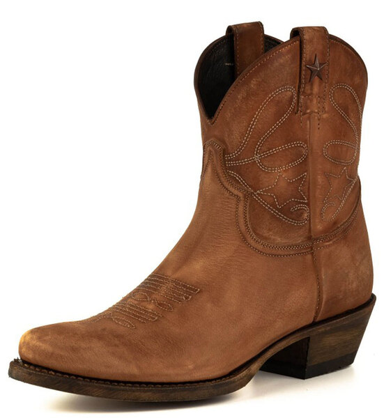 Vêtement en cuir Santiags femme cognac