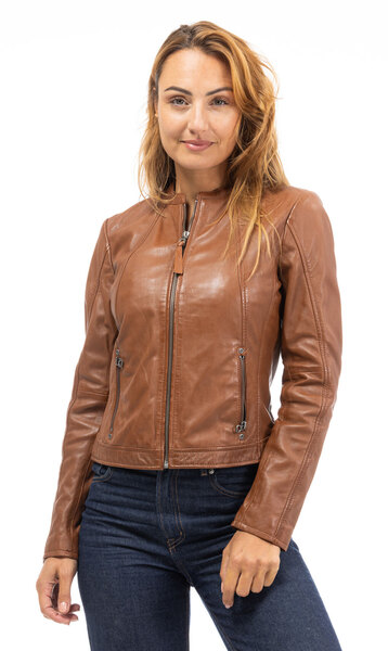 Vêtement en cuir Les bonnes affaires Femme cognac