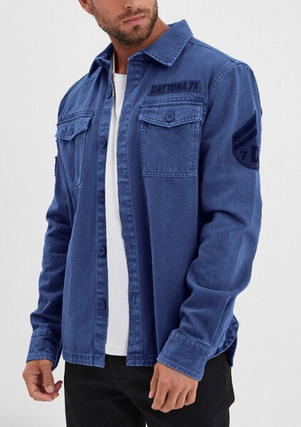 Vêtement en cuir Veste, parka & doudoune textile bleu