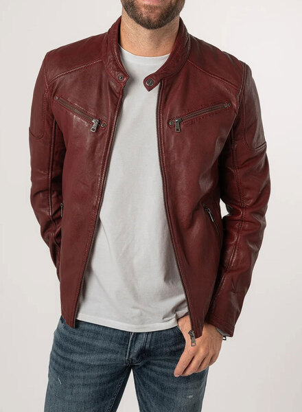 Vêtement en cuir Blousons cuir rouge