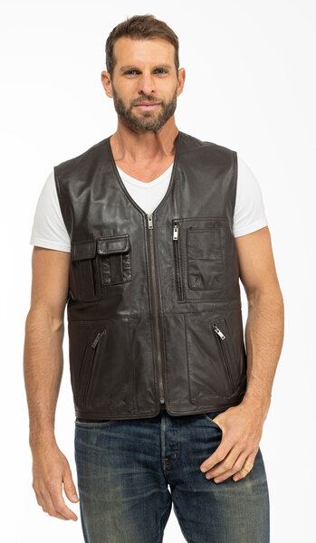 Vêtement en cuir Gilets Cuir  marron