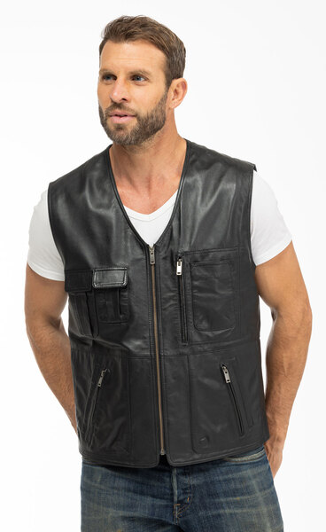 Vêtement en cuir Gilets Cuir  noir