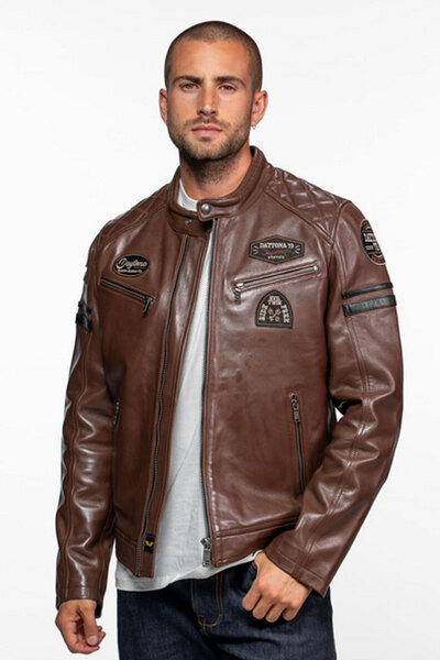 Vêtement en cuir Blousons cuir marron