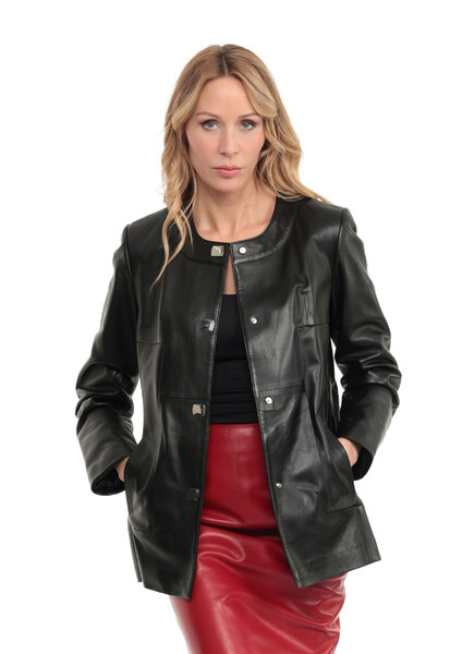 Vêtement en cuir Vestes cuir noir