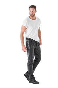 Pantalon cuir homme agneau noir coupe 501 TROUSER 5