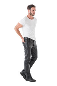 Pantalon cuir homme agneau noir coupe 501 TROUSER 6