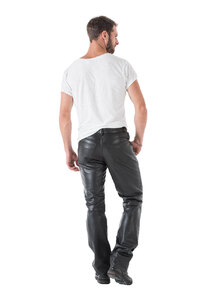 Pantalon cuir homme agneau noir coupe 501 TROUSER 8