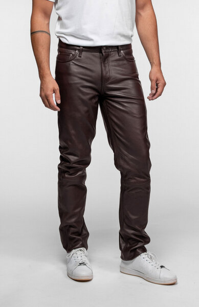 Vêtement en cuir Pantalons cuir marron