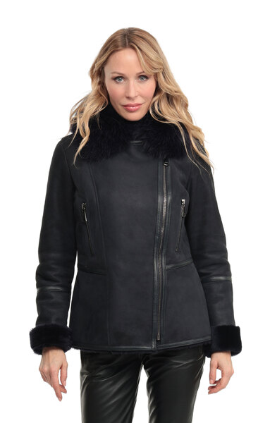 Vêtement en cuir Vestes cuir bleu