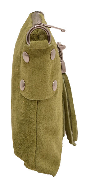 Pochette cuir vachette vert tianna sac cuir  biais