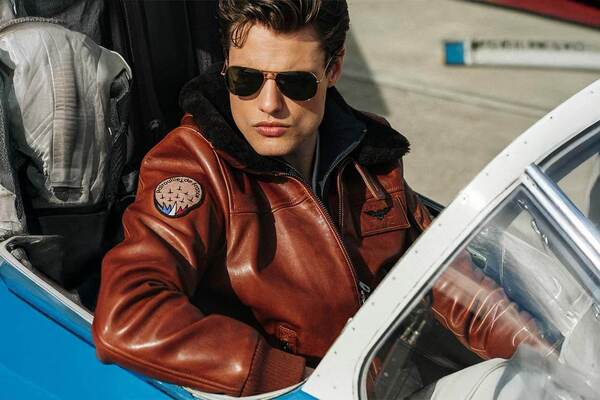 Vêtement en cuir Blousons cuir cognac