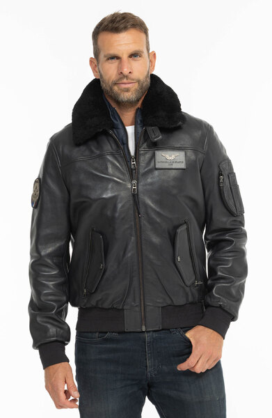 Vêtement en cuir Blousons cuir bleu