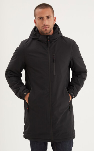 Vêtement en cuir Veste, parka & doudoune textile noir