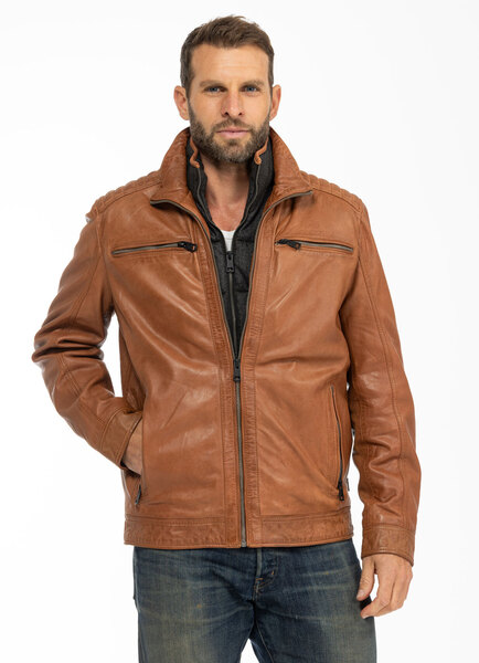 Vêtement en cuir Les bonnes affaires Homme cognac