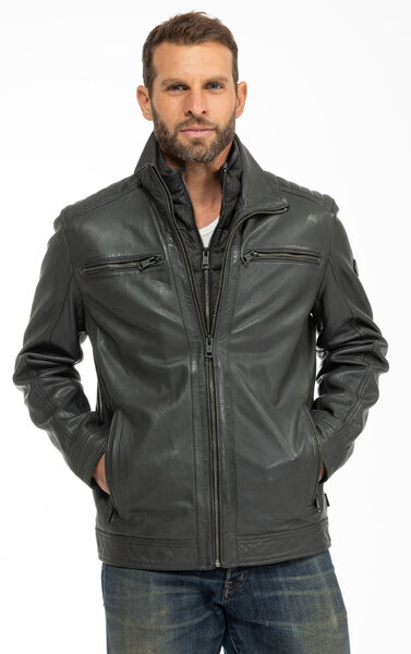 Vêtement en cuir Les bonnes affaires Homme gris