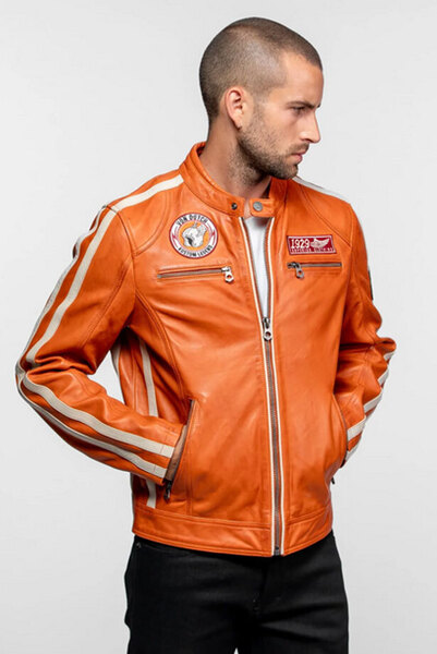 Vêtement en cuir Blousons cuir camel