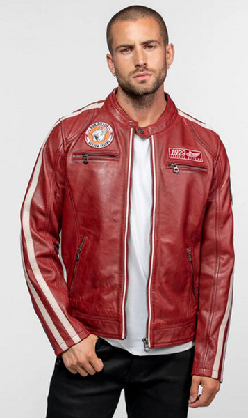 Vêtement en cuir Blousons cuir rouge