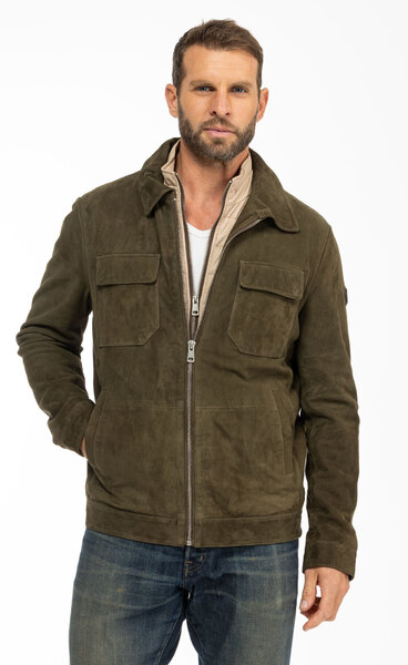 Vêtement en cuir Vestes & Trois Quart cuir kaki