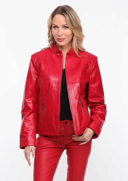 Vêtement en cuir Blousons cuir rouge