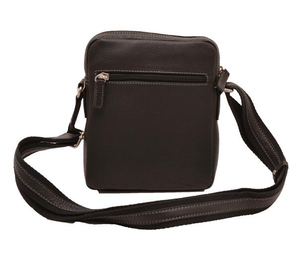 maroquinerie homme hexagona : sacoche en cuir de vachette sac bandouliere cuir 469565 noir