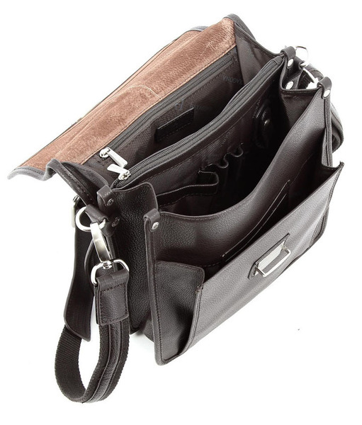 Sacoche cuir marron 463893 ouvert