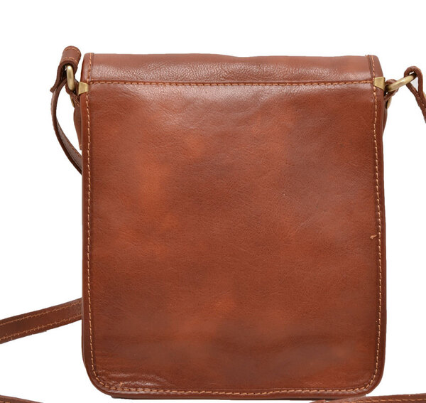 Sacoche cuir vachette marron clair milano dos