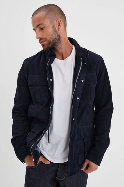 Vêtement en cuir Vestes & Trois Quart cuir bleu