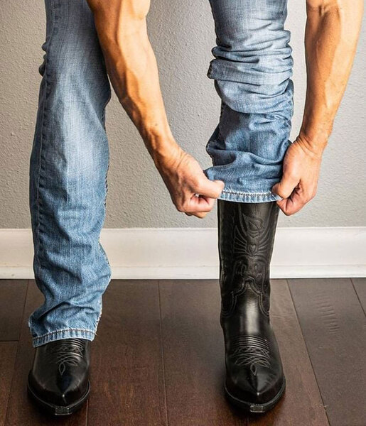 Vêtement en cuir Santiags homme noir