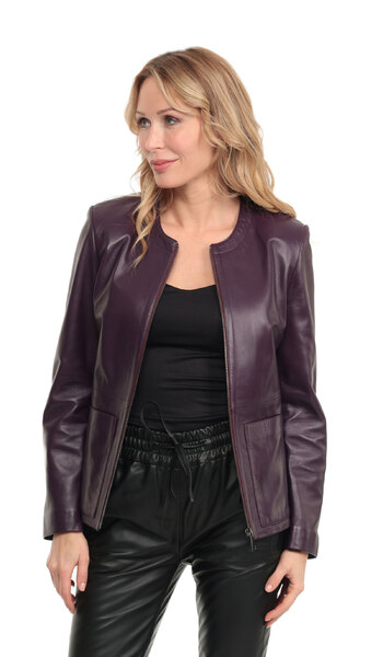 Vêtement en cuir Blousons cuir violet