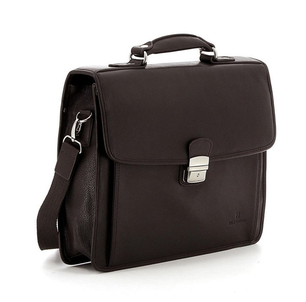 serviette cuir vachette hexagona 469545 marron fonce  (1)