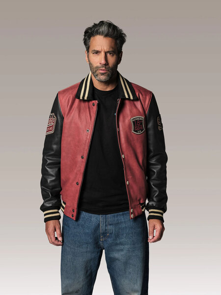 Vêtement en cuir Blousons cuir noir, rouge