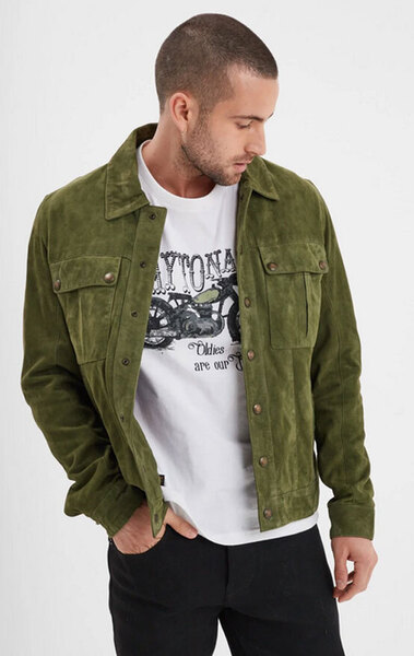 Vêtement en cuir Blousons cuir vert