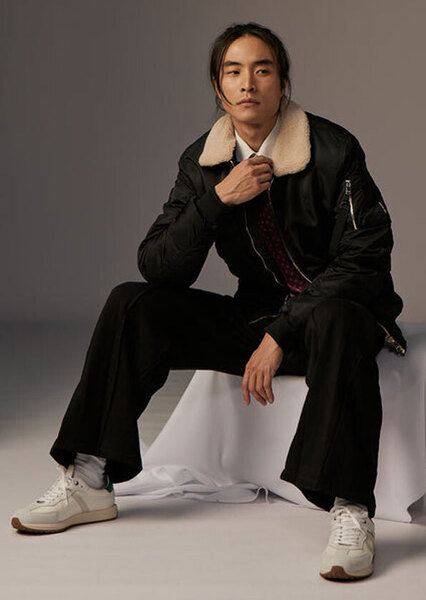 Vêtement en cuir Blousons textile noir