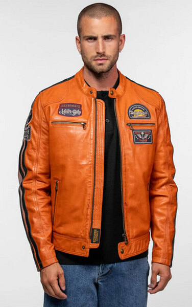 Vêtement en cuir Blousons cuir cognac