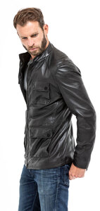 veste cuir homme agneau noir 9157 demi longueur sportwear mannequin (3)