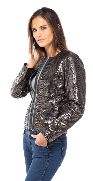 veste curi femme style spencer teodora sans col aspect serpent (2)