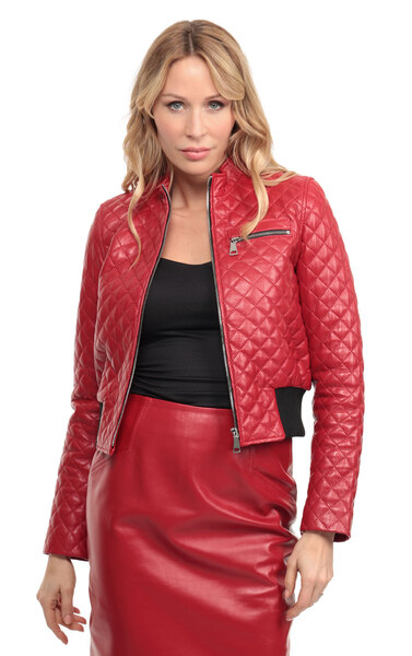 Vêtement en cuir Blousons cuir rouge