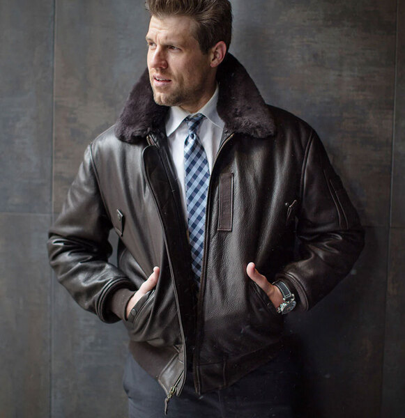 Vêtement en cuir Blousons cuir marron