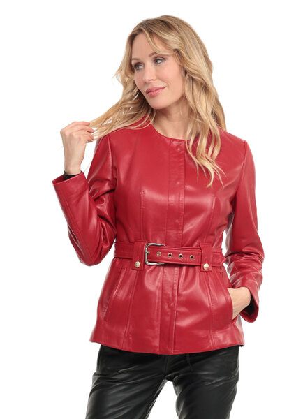 Vêtement en cuir Vestes cuir rouge