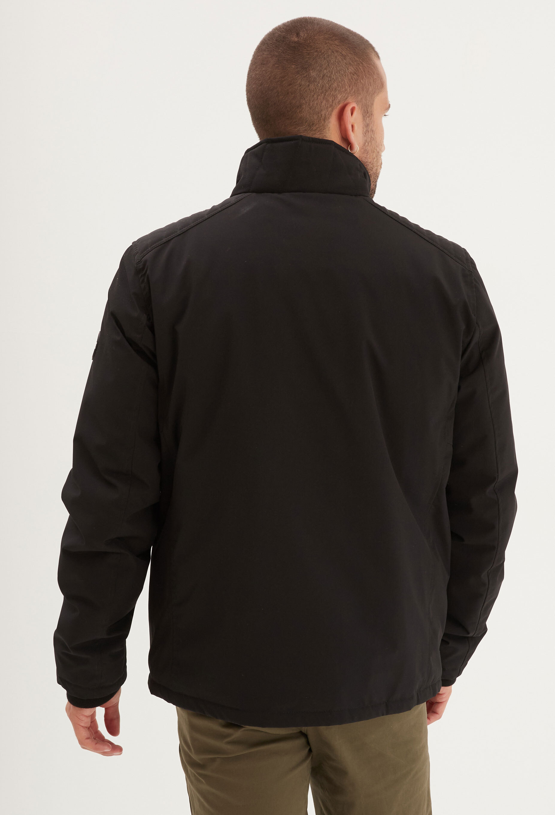 Vêtement en cuir Veste, parka & doudoune textile noir