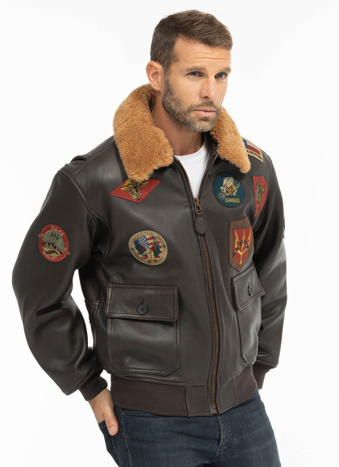 Vêtement en cuir Blousons cuir marron