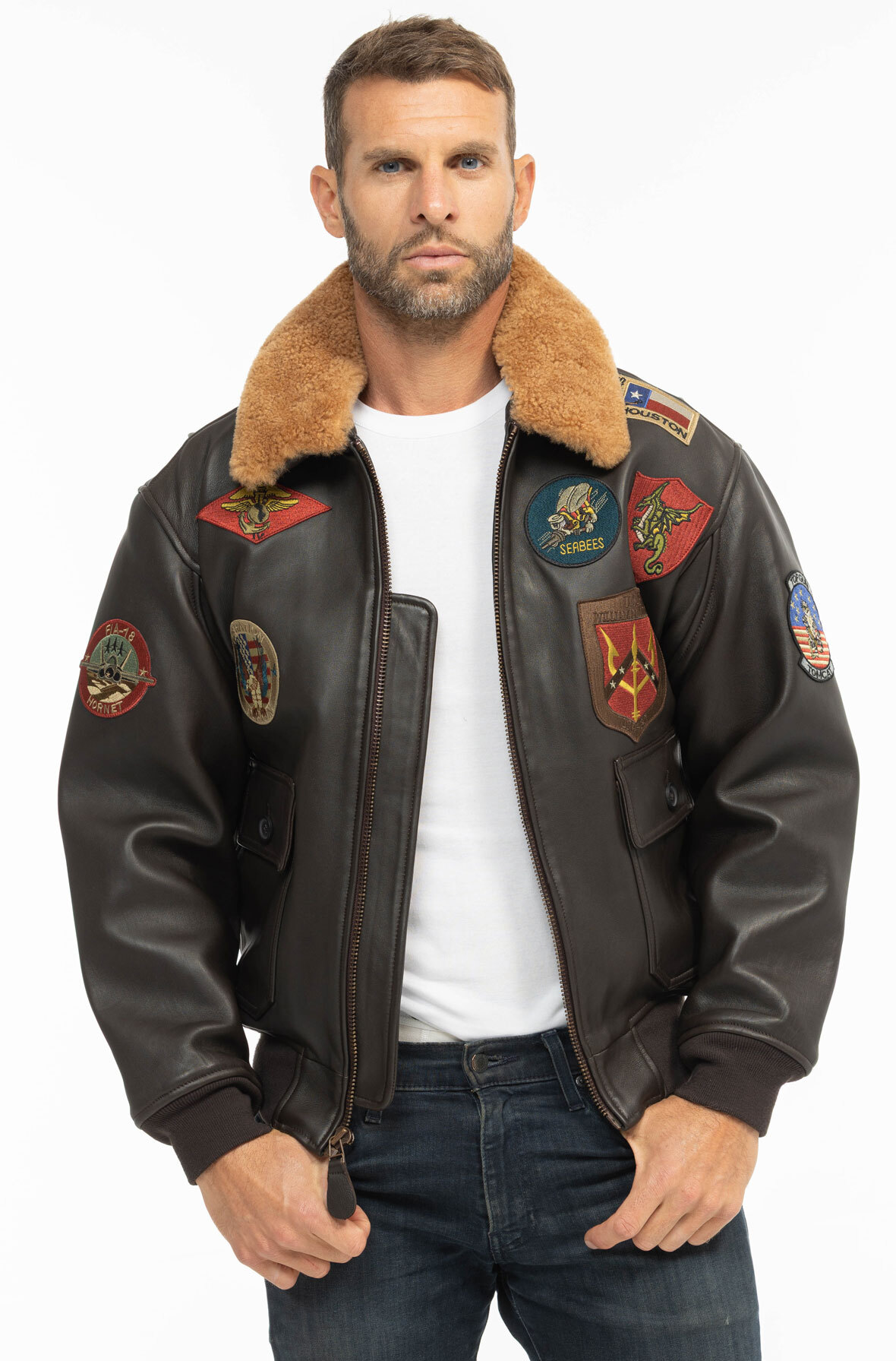 Vêtement en cuir Blousons cuir marron