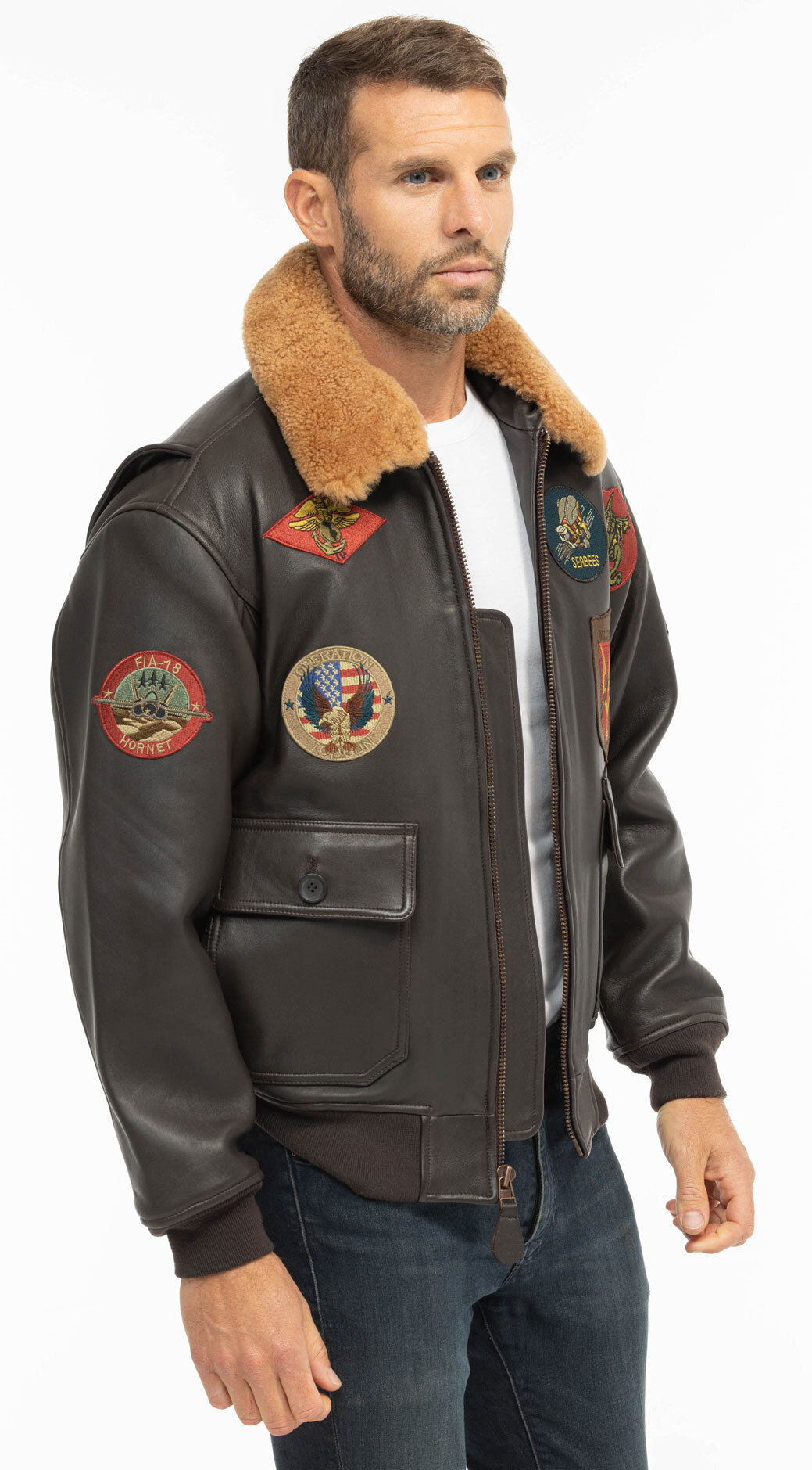 Vêtement en cuir Blousons cuir marron