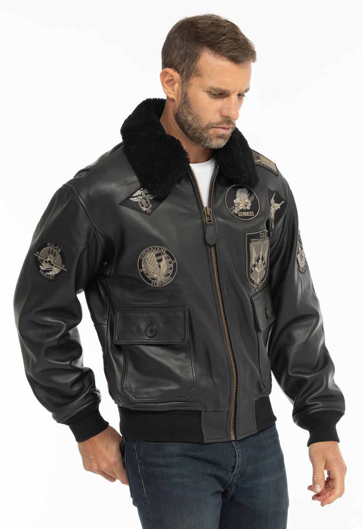 Vêtement en cuir Blousons cuir noir