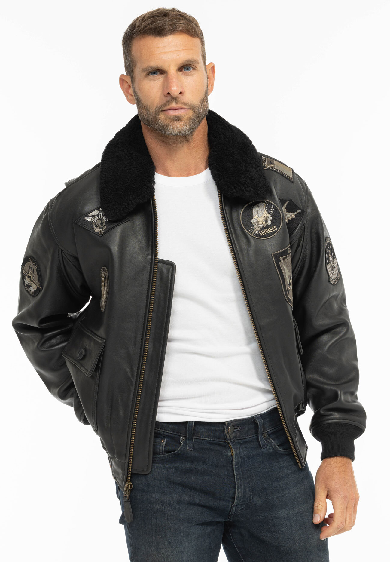 Vêtement en cuir Blousons cuir noir