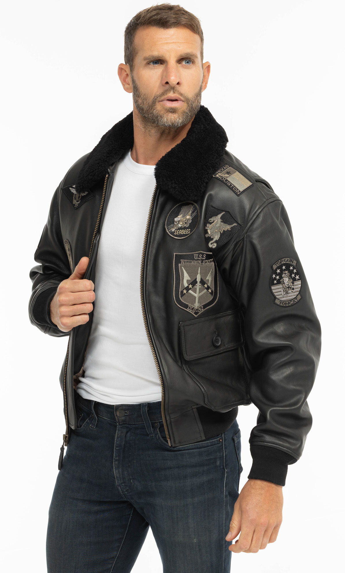 Vêtement en cuir Blousons cuir noir